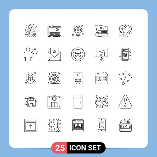 User Interface Line Pack Moderna Tecken Och Symboler För Vård — Stock vektor