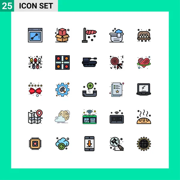 Stock Vector Icon Pack Líneas Signos Símbolos Para Navidad Comida — Vector de stock