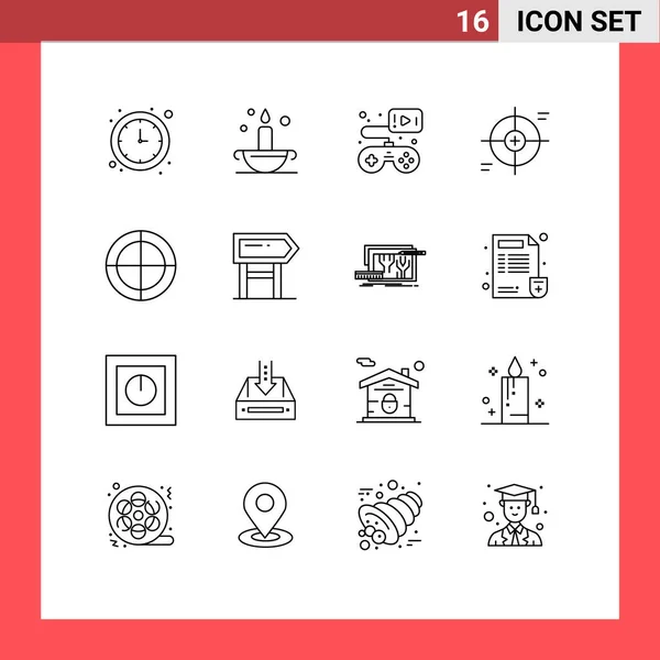 Universal Outline Signs Symbole Für Bullenauge Zielfernrohr Controller Absehen Fadenkreuz — Stockvektor