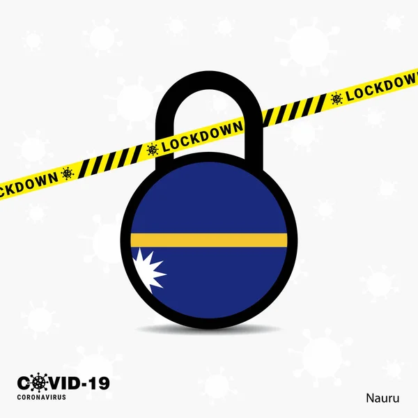 Nauru Lock Lock Coronavirus Pandemic Incerning Covid Lock Design — стоковий вектор