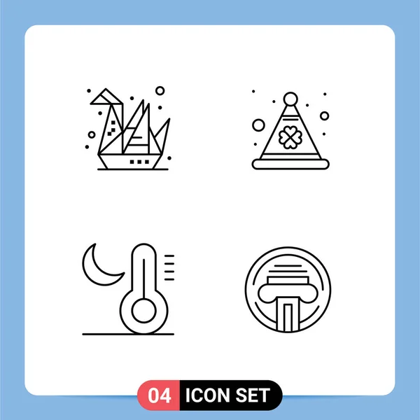 Conjunto Iconos Interfaz Usuario Moderna Símbolos Signos Para Diseño Luna — Vector de stock