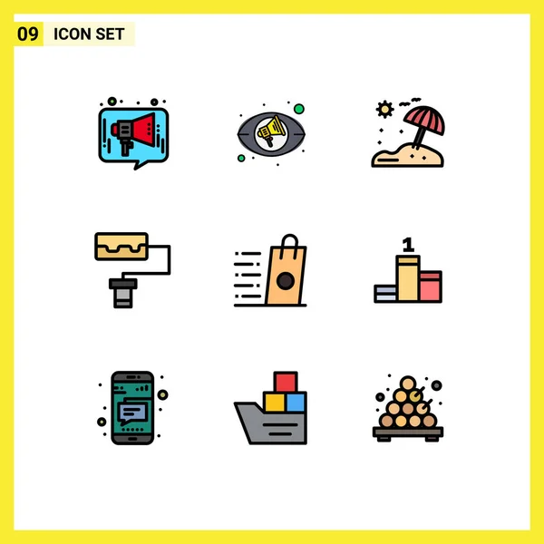 Creative Icons Moderne Zeichen Und Symbole Für Einkaufen Verkaufen Strand — Stockvektor