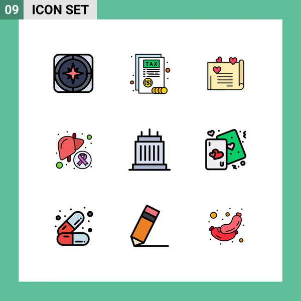 Stock Vector Icon Pack Van Line Signs Symbolen Voor Gebouwen — Stockvector