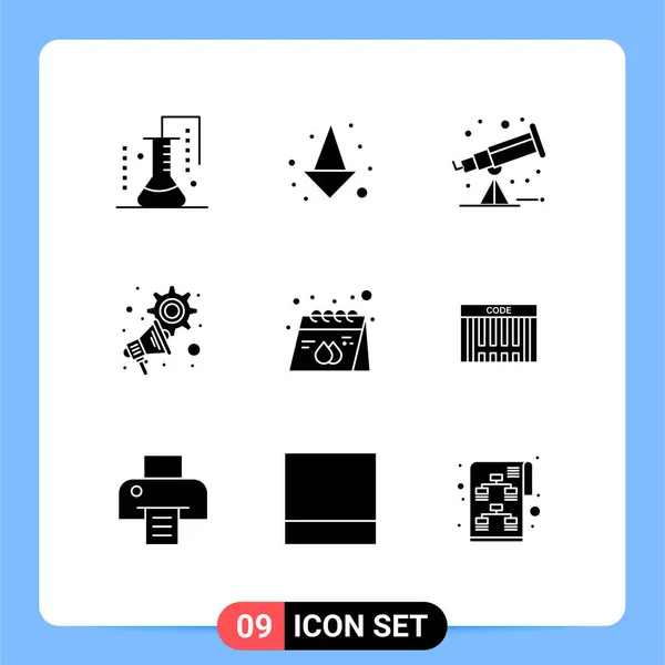 Set Modern Icons Symbols Signs Paper Advertisement Astronomy Settings Marketing — Stock Vector