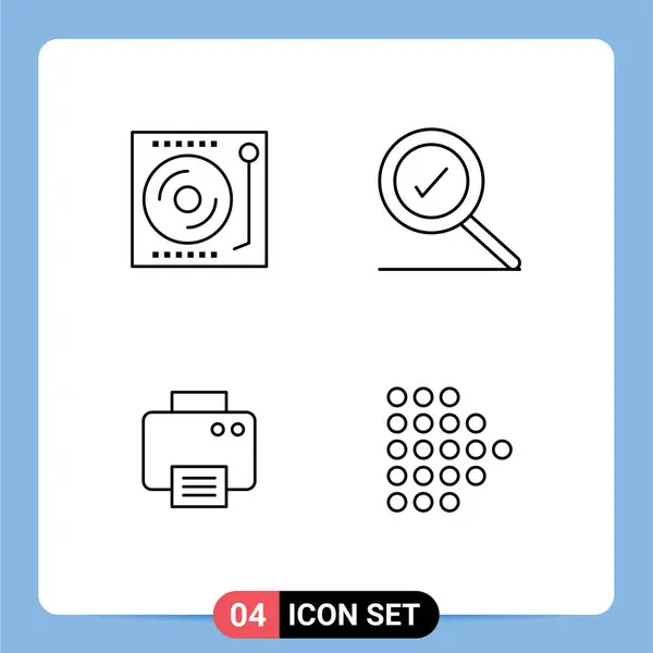 Piktogramm Set Mit Einfachen Filledline Flache Farben Von Geräten Drucken — Stockvektor