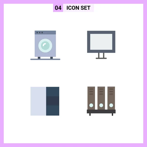 Mobile Interface Flat Icon Set Pictograms Devices Grid Equipment Electric — Stockový vektor