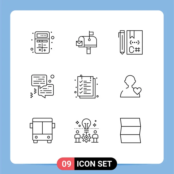 Creative Icons Modern Signs Sysymbols Printer Chat Postoffice Bubble Develop — Vector de stock