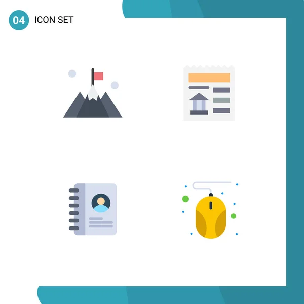 Vector Flat Icons Grid Flag Contact User Computer Editable Vector — 스톡 벡터