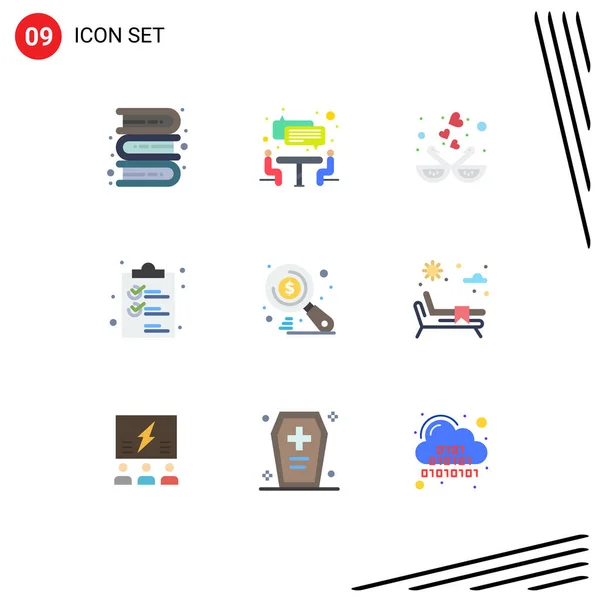 Stock Vector Icon Pack Líneas Signos Símbolos Por Dinero Lista — Vector de stock