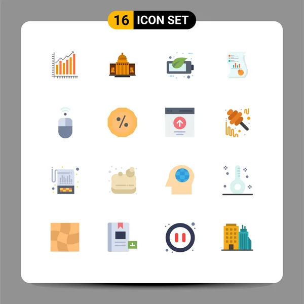 Pictogram Set Simple Flat Colors Battery Ecica Eco Building Editable — 스톡 벡터