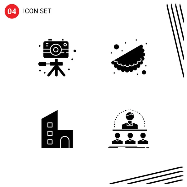 Set Moderner Symbole Symbole Zeichen Für Video Nachlass Hobby Indien — Stockvektor