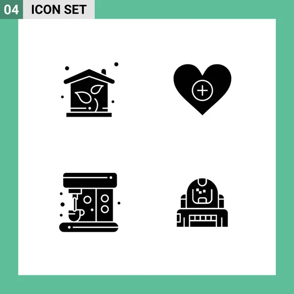 Creative Icons Modern Jelei Szimbólumai Eco Gép Tulajdonság Szív Űrhajós — Stock Vector