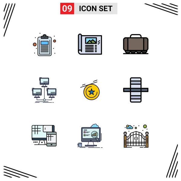 Conjunto Iconos Interfaz Usuario Moderna Símbolos Signos Para Computadora Conexión — Vector de stock
