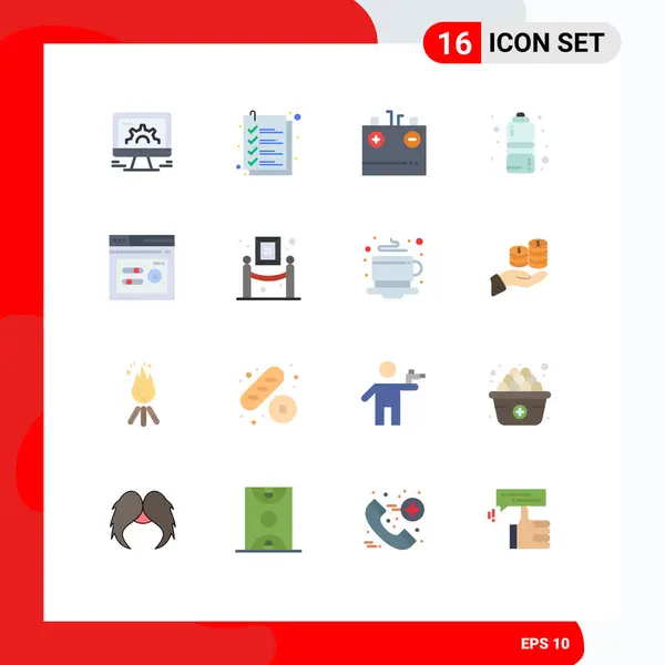 Set Dari Ikon Modern Simbol Tanda Tanda Untuk Air Kesehatan - Stok Vektor