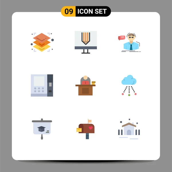 Set of 9 Modern UI Icons Symbols Signs for business, money, professor, cash, school Editable Vector Design Elements — Stock Illustration Set Modern Icons Symbols Signs Business Money Professor Cash School Royalty Free Stock Illustrations