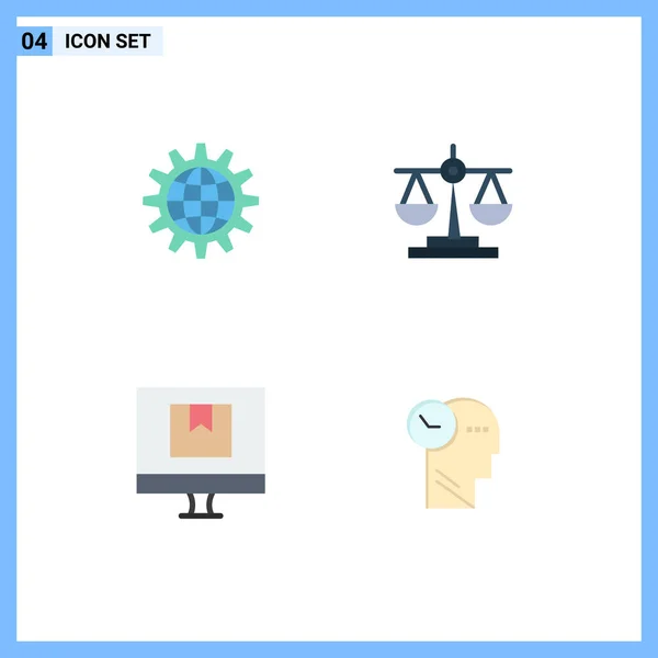 Creative Icons Modern Signs Symbols Global Law Development World Box — Stockový vektor