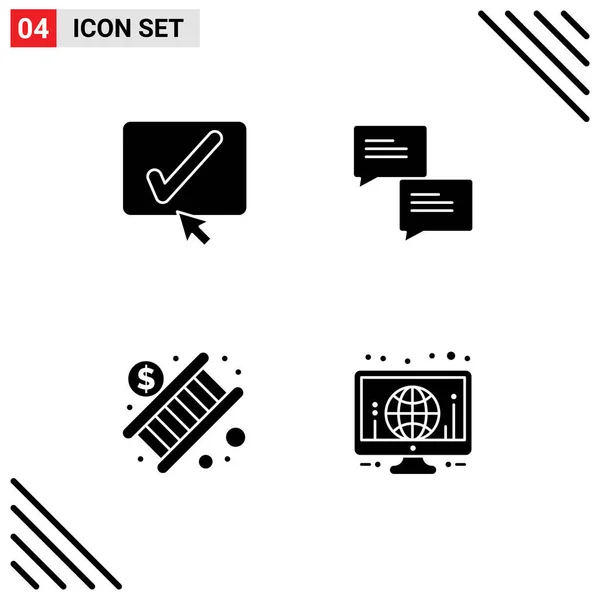 User Interface Solid Glyph Pack Modern Signs Symbols Approve Money — Stock Vector