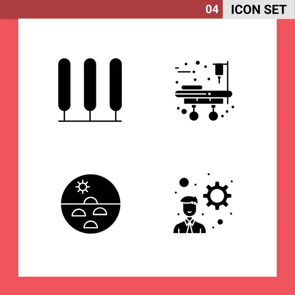 Solid Glyph Pack Universal Symbols Cypress Skin Care Medical Equipment — Image vectorielle