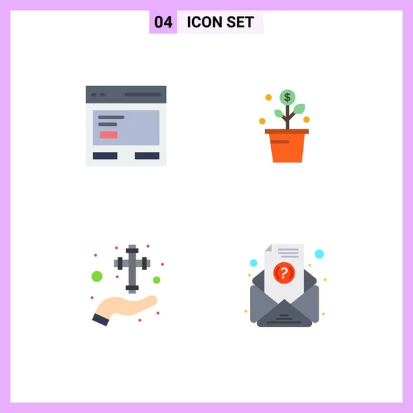 User Interface Pack Basic Flat Icons Action Plant Interface Money — Stock Vector
