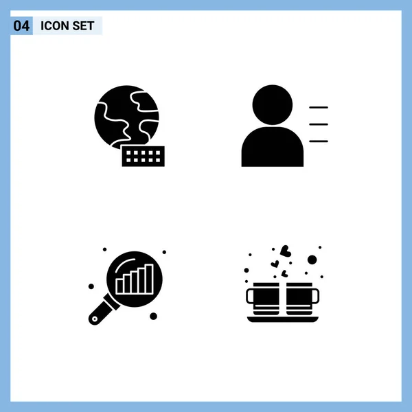 Icône Vectorielle Stock Paquet Signes Symboles Ligne Pour Monde Statistiques — Image vectorielle