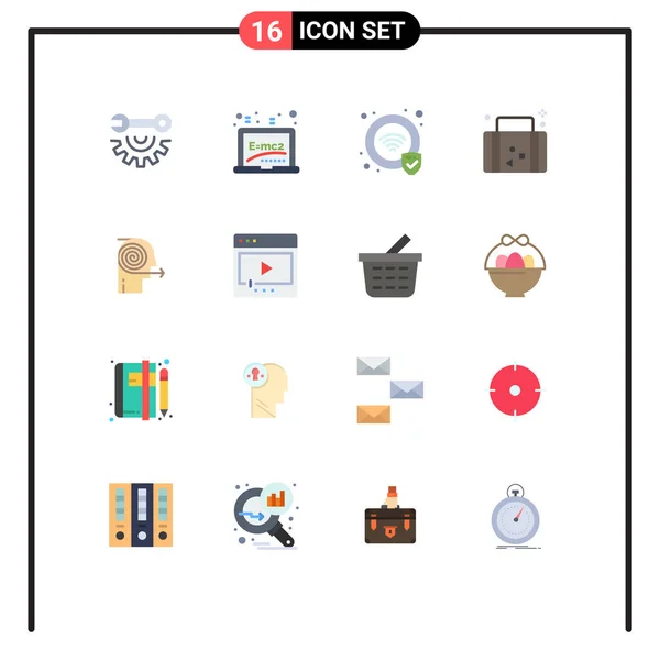 Interface Usuário Flat Color Pack Modern Signs Symbols Business Vacation — Vetor de Stock