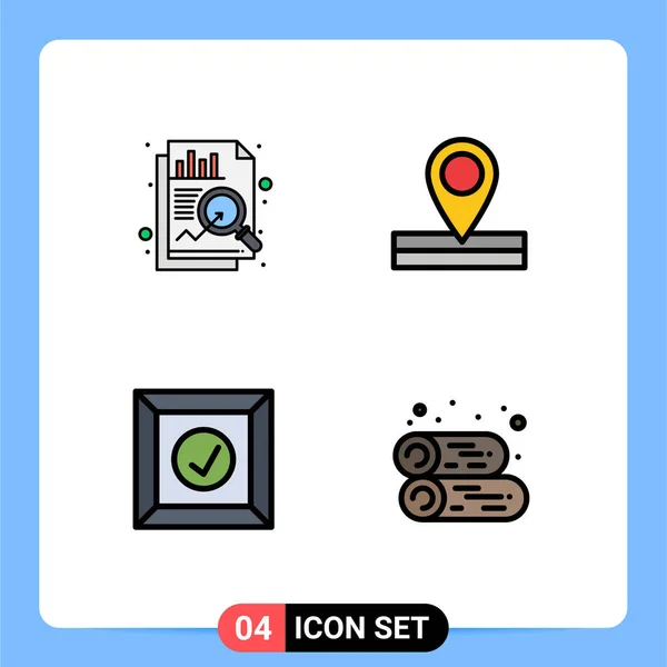 Juego Pictogramas Análisis Cabina Mapa Caja Chimenea Elementos Diseño Vectores — Archivo Imágenes Vectoriales