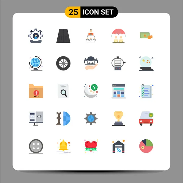 Interface Utilisateur Flat Color Pack Modern Signs Symboles Dollar Modern — Image vectorielle