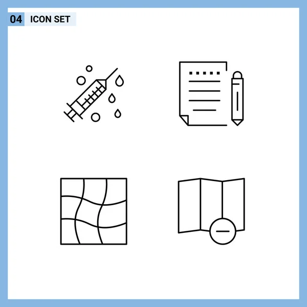 4創造的なアイコン現代的な記号と健康 ワープ 書き込み 地図編集可能なベクトルデザイン要素のシンボル — ストックベクタ