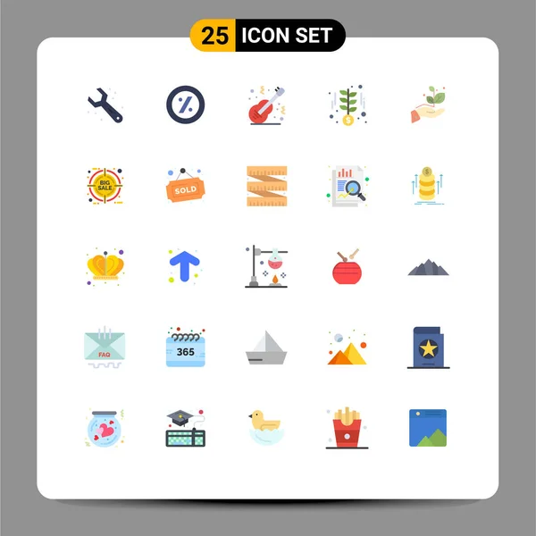 Conjunto Icones Modernos Símbolos Sinais Para Crescer Dinheiro Folk Startup — Vetor de Stock
