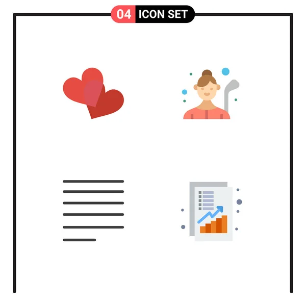 Flat Icon Concept Websites Mobile Apps Favorites Right Female Golf — Stock Vector
