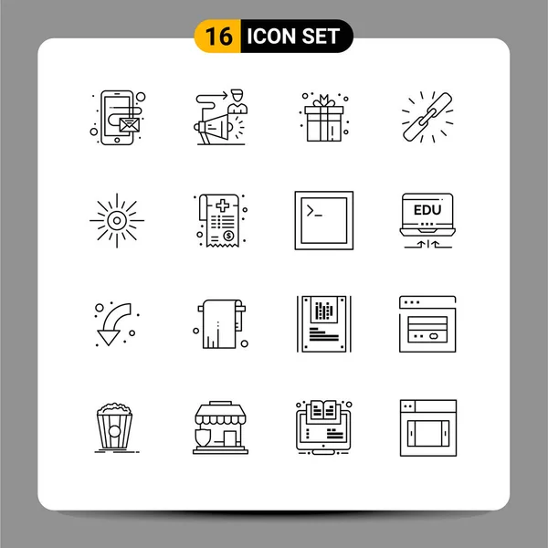 2014 Mobile Interface Outline Set Pictograms Web Chain Gift Connect — 스톡 벡터