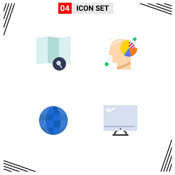 Universal Flat Icons Set Für Web Und Mobile Anwendungen Erkunden — Stockvektor