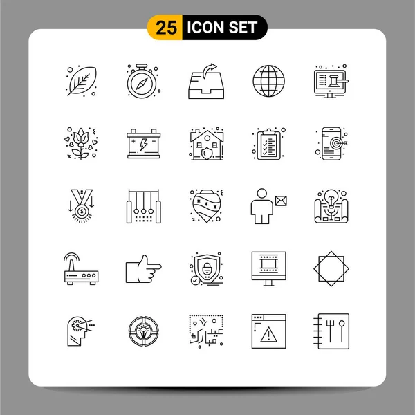 User Interface Line Pack Moderner Zeichen Und Symbole Für Auktion — Stockvektor