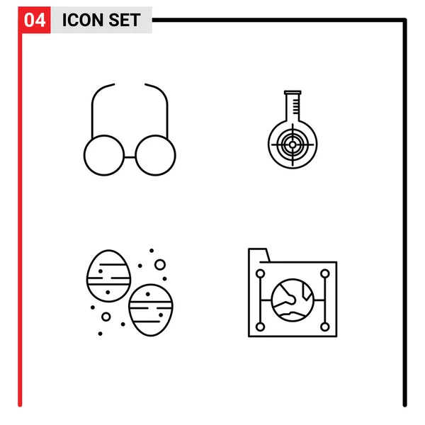 Set Von Modernen Symbolen Symbole Zeichen Für Gläser Desserts Chemikalien — Stockvektor