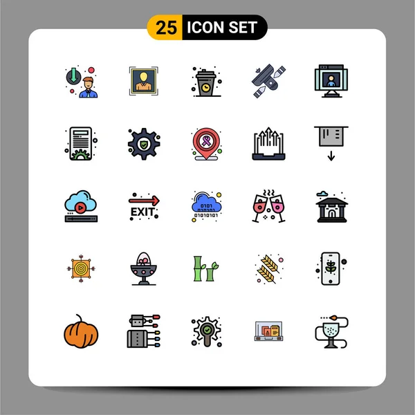 Stock Vector Icon Pack Sinais Linha Símbolos Para Transmissor Rádio — Vetor de Stock