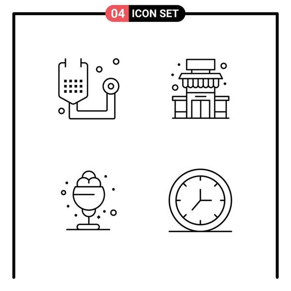 Pictogram Set Van Eenvoudige Filledline Vlakke Kleuren Van Ziekte Woestijn — Stockvector