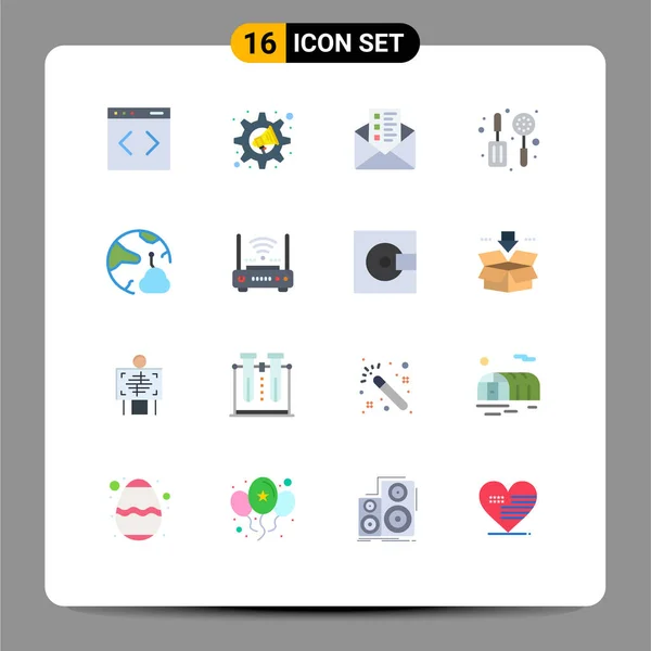 User Interface Flat Color Pack Modern Signs Symbols Networking Connect — Stockový vektor