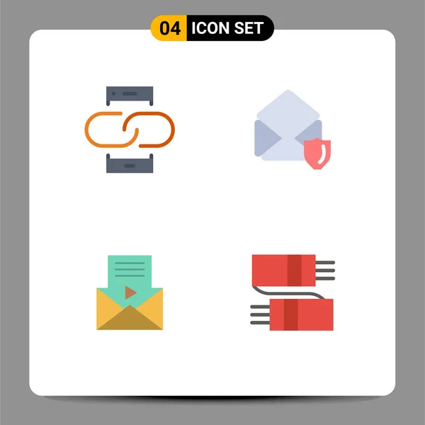 Ícones Planos Vetores Temáticos Símbolos Editáveis Contato Mail Mensagem Mail — Vetor de Stock