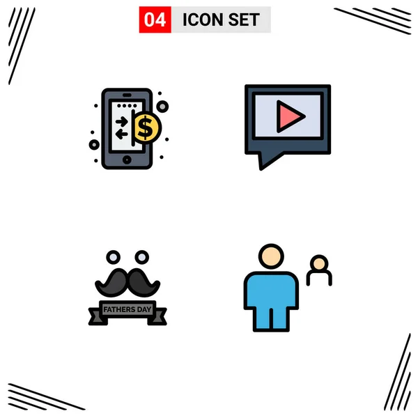 Stock Vector Icon Pack Líneas Signos Símbolos Para Los Negocios — Vector de stock