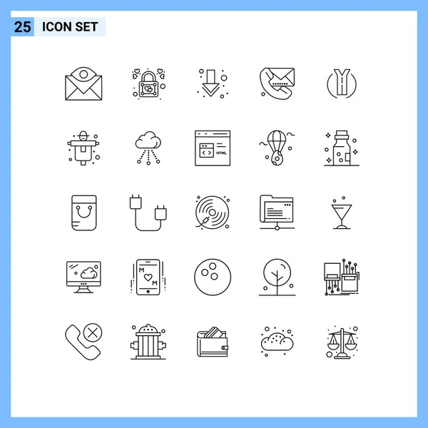 Stock Vector Icon Pack Mit Linienzeichen Und Symbolen Für Straße — Stockvektor