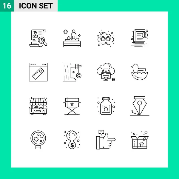 Universal Icon Symbols Group Modern Outlines Interface Notice Massage Ebook — 스톡 벡터