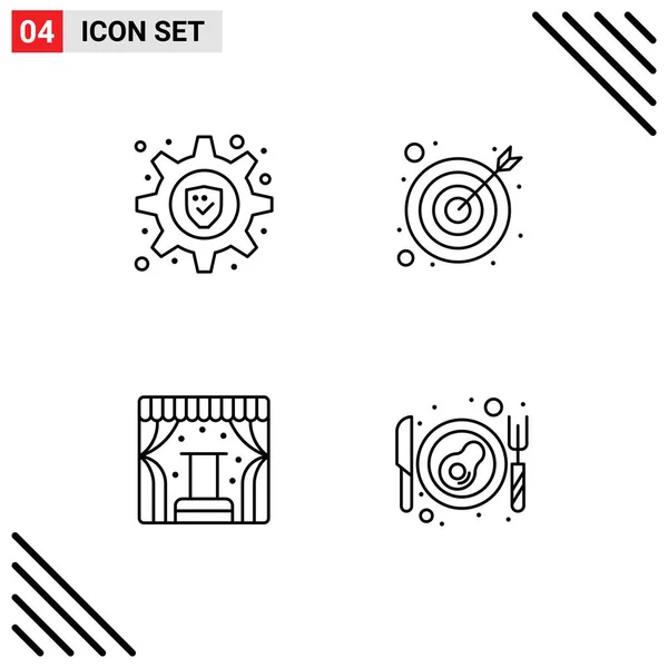 Stock Vector Icon Pack Van Line Signs Symbolen Voor Slot — Stockvector