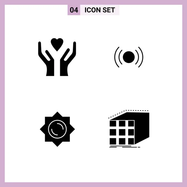 Icône Vectorielle Paquet Signes Symboles Ligne Pour Les Soins Soleil — Image vectorielle