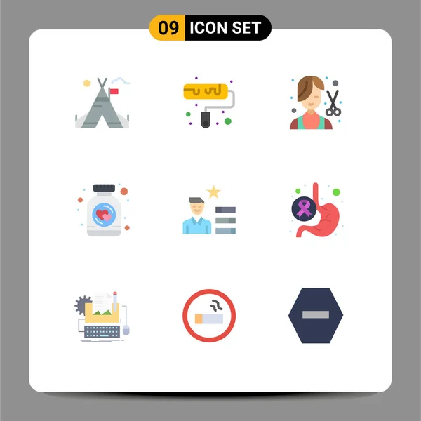 User Interface Flat Color Pack Modern Signs Symbols Human Resources — Stockový vektor