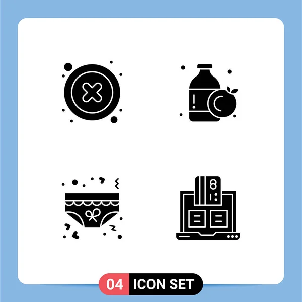 Set Van Moderne Pictogrammen Symbolen Voor Annuleren Onderbroek Gebruiker Fles — Stockvector
