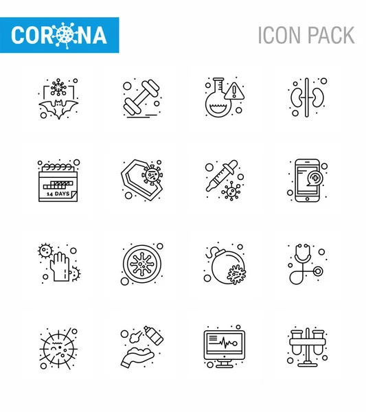 corona virus prevention. covid19 tips to avoid injury 16 Line icon for presentation event, organ, sports, kidney, virus viral coronavirus 2019-nov disease Vector Design Elements