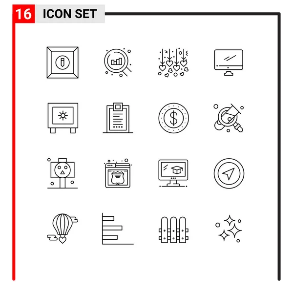 储物柜 伊玛目可编辑向量设计元素的16组外设标志及符号 — 图库矢量图片