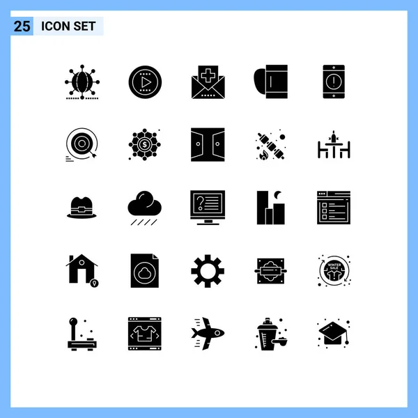 Universal Icon Symbols Group Modern Solid Glyphs Cellphone Sport Disease — Vetor de Stock