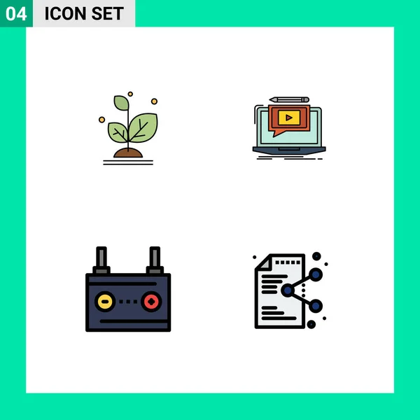 Stock Vector Icon Confezione Segni Simboli Impianto Accumulatore Successo Schermo — Vettoriale Stock