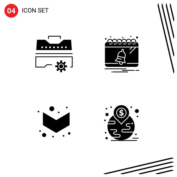 Universal Icon Symbols Group Modern Solid Glyphs Construction Εργαλεία Ημερομηνία — Διανυσματικό Αρχείο